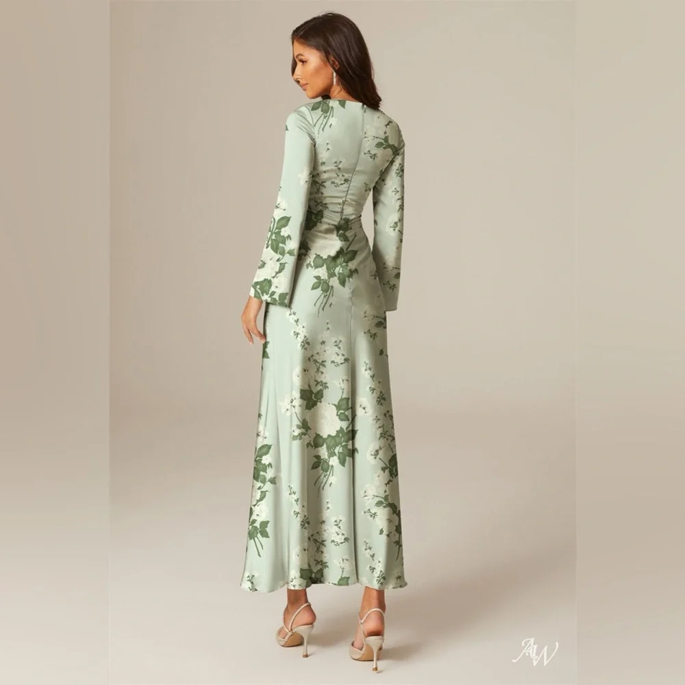 AW‎ Bridal Sz 14 Ginevra Mottled Moss Green Dress
